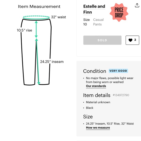 Estelle and Finn cropped casual pants, pull up, stretch, GUC, Size 10. - Picture 12 of 15